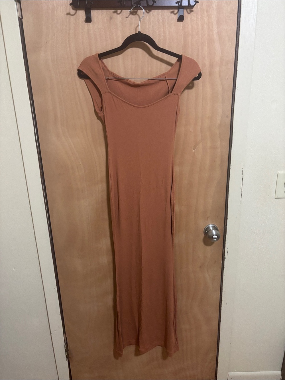 Amazon Rust Brown Maxi Dress with Cap Sleeves